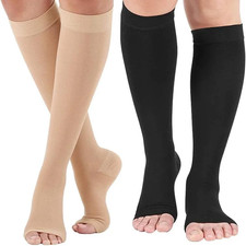 Calze Compressione Graduata Donna,2 Paia Calze Elastiche per Vene Varicose, Fasc