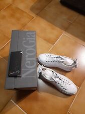 Scarpe Donna Sneakers NeroGiardini E010700D in pelle Bianca con rialzo N 37