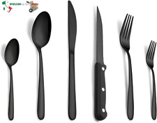 72 pezzi noir set posate in