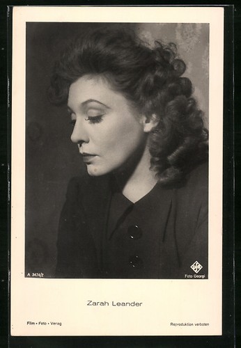 Cartolina attrice zarah - attrice,
