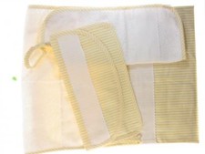 SET ASILO 4 PEZZI GIALLO "RIGHE LARGHE" DA RICAMARE O PERSONALIZZATO