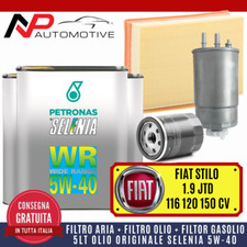 KIT TAGLIANDO FIAT STILO 1.9 JTD JTDM 116 120 150 CV + 5 LT OLIO SELENIA WR 5W40