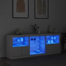 Credenza con Luci LED Bianca 181,5x37x67 cm