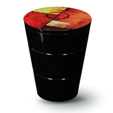 Urna cremazione forma unica per cenere resina ricordo funerale adulto dipinta arancione