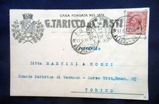 1912 rara  CARTOLINA PUBBLICITARIA G. TARICCO & C. SPUMANTE Asti