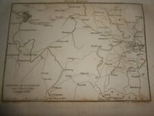 1836 INCISIONE ACCIAIO MAPPA TEATRO DI GUERRA DENTRO ELBA E REN GERMANIA NAPOLEONICA