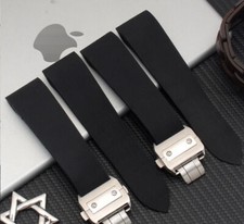 Cinturino orologio 24,5 mm gomma PU adatto per CARTIER SANTOS 100 cronografo XL