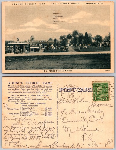 Cartolina youngs tourist camp - tourist,
