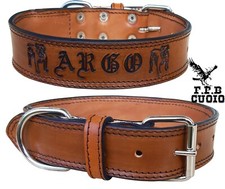 COLLARE CANE IN CUOIO CON NOME