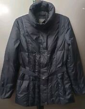 GEOX piumino piuma sci puffer coat giacca con cintura UK8 EU36 US6 blu navy indossato una volta