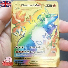 Pokemon Card Charizard Vmax Hyper Pokemon Gold Metal Card - CARTA IN METALLO TCG