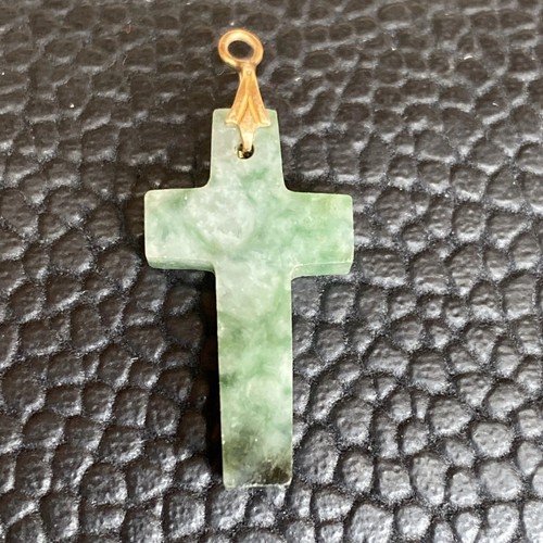 Ciondolo croce giada - , verde
