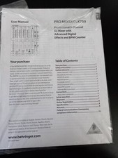 ISTRUZIONI / MANUALE ORIGINALE BEHRINGER PRO MIXER DJX750