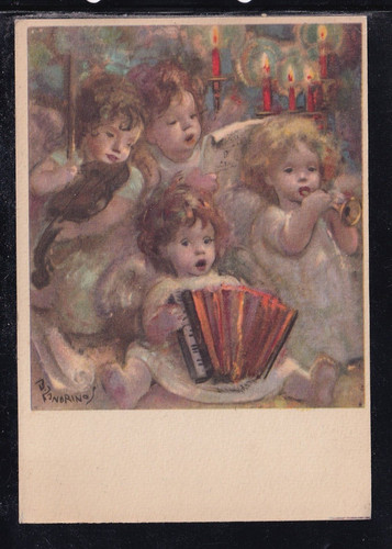 Cartolina angeli che cantano - cartolina,