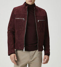 Giacca Moto Uomo Borgogna
