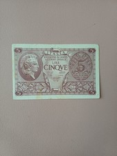 BANCONOTA 5 LIRE REGNO 23/11/1944 BOLAFFI SIMONESCHI GIOVINCO BB/SPL