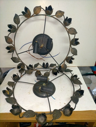 Coppia lampadari vintage ferro - vintage,