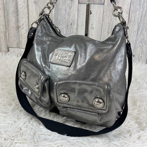 Borsa tracolla coach argento - a,