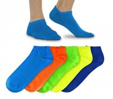 Calzini 12 paia Fantasmini 40-46 Uomo Colori Fluo Cotone Estivi Leggeri 