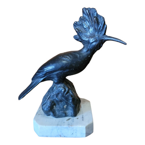 Upupa scultura bronzo su - bronzo,