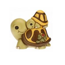 Tartaruga Thun in coppia grande con figlioletta e quadrifoglio cm15