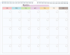 Calendario Mensile Da Parete Settimanale, Senza Data, Agenda Mensile Non Datata,