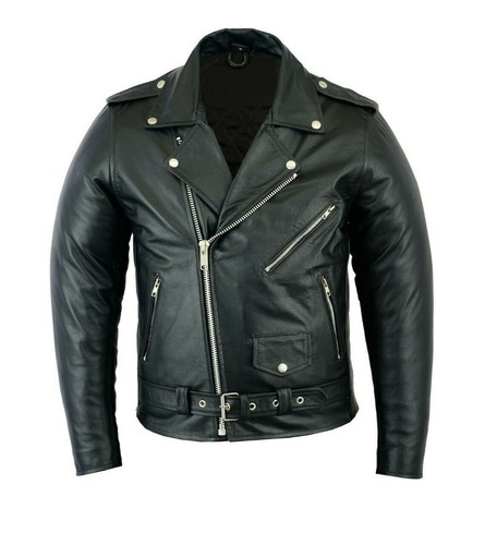 Giacca moto uomo pelle brando - giacca,