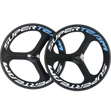 SUPERTEAM Bici da Strada Tri Raggi Ruota Clincher 70mm Carbonio Ruote 3 Raggi Ruote