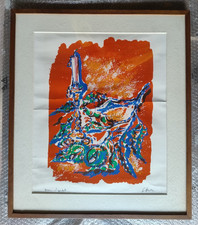 Litografia astratta  prova d'artista, unica? Gauli Piero in cornice 62x54cm arte