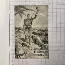 Cartolina 7 Fucilieri 2 Batt. Cirenaica Viaggiata Como Timbri 10 Batt. Indigeni