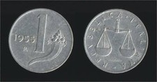 1 LIRA 1955 BILANCIA E