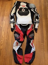 Giacca a compressione SixSixOne rossa bianca tuta grande pantaloni armatura moto 32