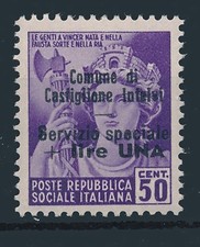 1945  ITALIA EMISSIONI LOCALI CASTIGLIONE D'INTELVI LIRE 1 SU 50 C N10 MNH  1298