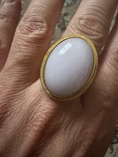 Anello Oro 18 Kt E Giada Lavanda Naturale 