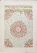 ANTICA STAMPA COLORI 1900 LIBERTY ART NOUVEAU DEKORATIVE VORBILDER XII CAMMISSAR