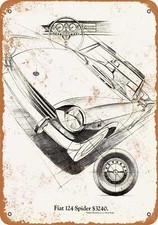 METAL SIGN - 1969 Fiat 124