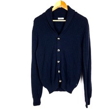 Cardigan uomo J. LINDEBERG taglia S maglia waffle collo sciallato blu lana...