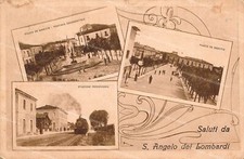 bg836 cartolina saluti da s.angelo dei lombardi vedutine  stazione avellino 1932