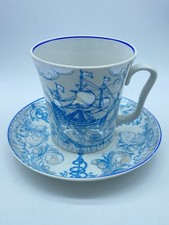 Lomonosov ЛФЗ Tazza Mug con Velieri navi in porcellana sovietica Ussr.