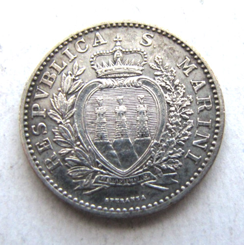 San marino km4 lira 1898 - marino, 1898-r