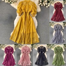 Donna Pizzo Midi Abito Manica