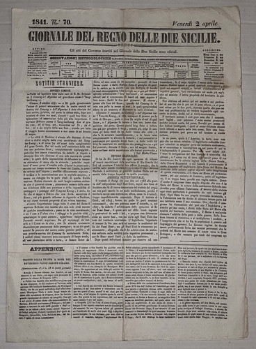Giornale del regno delle due - giornale,