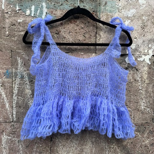 Kid mohair crochet crop top - kid,