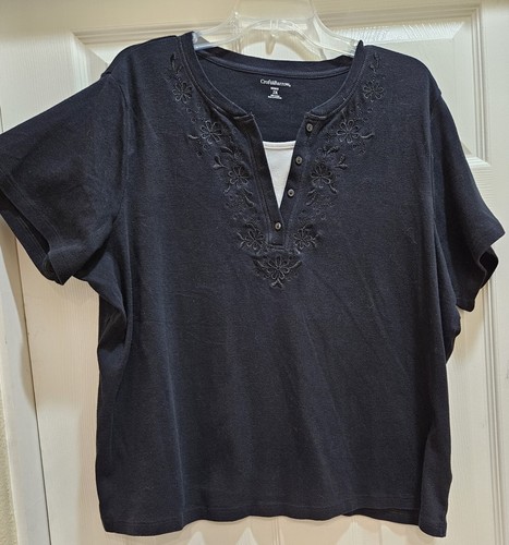 Top donna nero jersey - top,