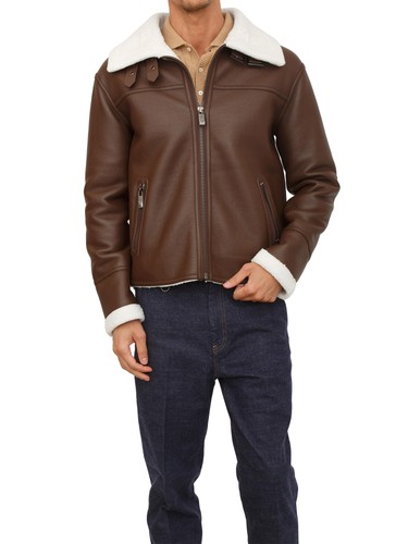 Giubbotto biker marrone