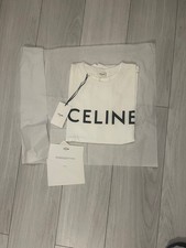 T-shirt bianca con logo Celine