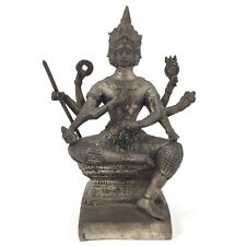 Thai Bronze statue of Brahma with Phim Prok Bho Amulet