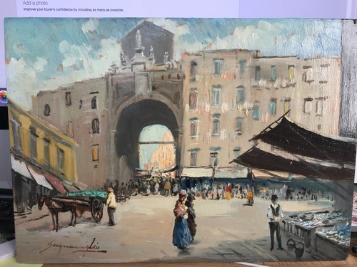Dipinto olio vintage napoli - olio,