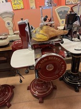 berkel modello 115 stacca fetta restaurata rossa con piedistallo
