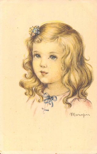 Cpa volto bambina - bambina,